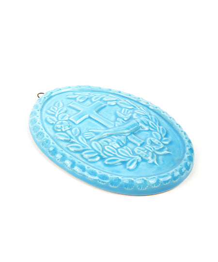 Medaglione “Stemma Francescano” in ceramica (L)
