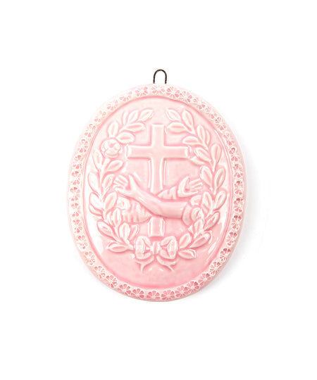 Medaglione “Stemma Francescano” in ceramica (L)