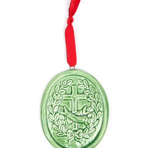 Medaglione “Stemma Francescano” in ceramica (L)