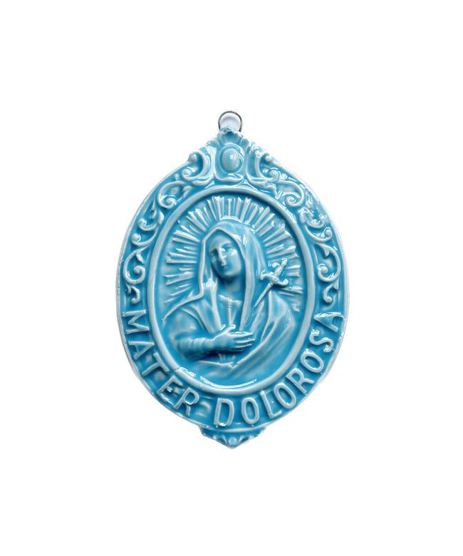 Medaglione “Madonna Addolorata” in ceramica (M)