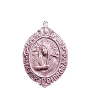 Medaglione “Madonna Addolorata” in ceramica (M)