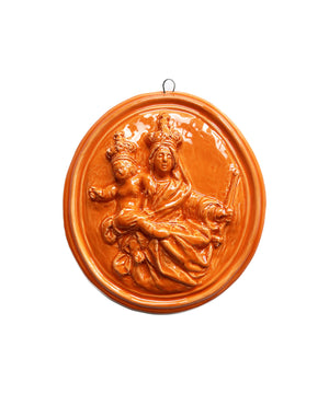 Medaillon aus glasierter Keramik "Sant'Antonio da Padova".