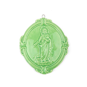 "Sant'Antonio da Padova" glazed ceramic medallion