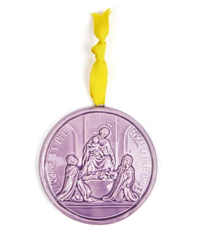 Medaglione “Madonna di Pompei” in ceramica (M)