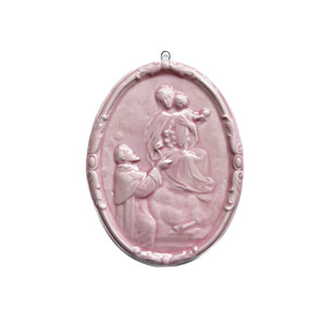 Medaillon aus glasierter Keramik "Sant'Antonio da Padova".