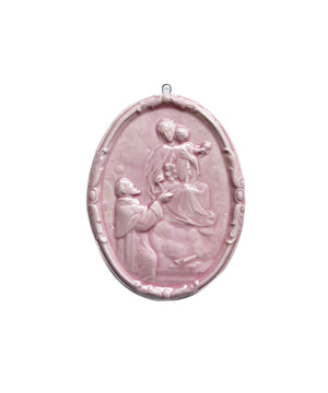 Medaglione “Madonna del Rosario” in ceramica (M)