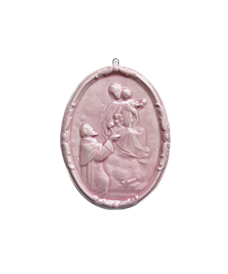 Medaglione “Madonna del Rosario” in ceramica (M)