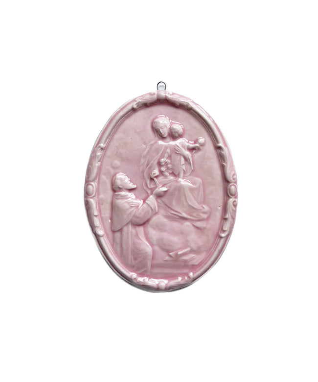 Medaglione “Madonna del Rosario” in ceramica (M)