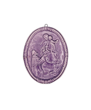 Medaglione “Madonna del Rosario” in ceramica (M)