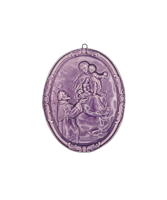 Medaglione “Madonna del Rosario” in ceramica (M)