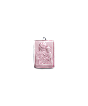"Sant'Antonio da Padova" glazed ceramic medallion