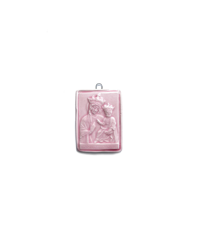 "Sant'Antonio da Padova" glazed ceramic medallion