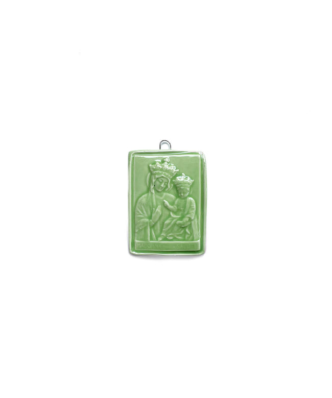 "Sant'Antonio da Padova" glazed ceramic medallion