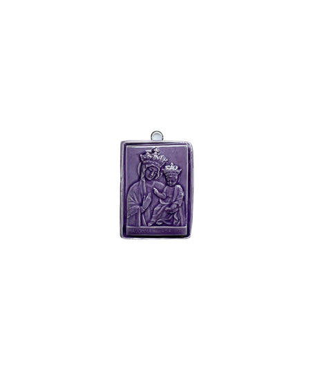 "Sant'Antonio da Padova" glazed ceramic medallion