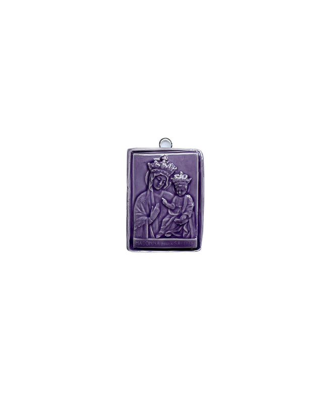 "Sant'Antonio da Padova" glazed ceramic medallion