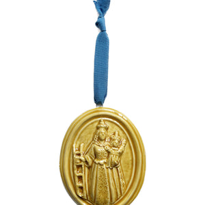 Medaillon aus glasierter Keramik "Sant'Antonio da Padova".