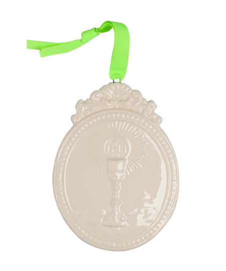 "Sant'Antonio da Padova" glazed ceramic medallion