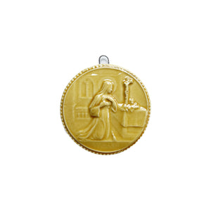 Medaillon aus glasierter Keramik "Sant'Antonio da Padova".