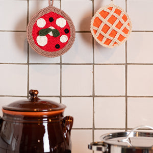 Crochet kitchen pot holder “Pizza”