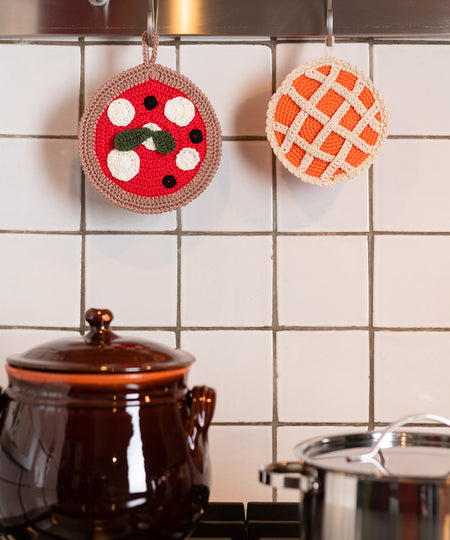 Crochet kitchen pot holder “Pizza”