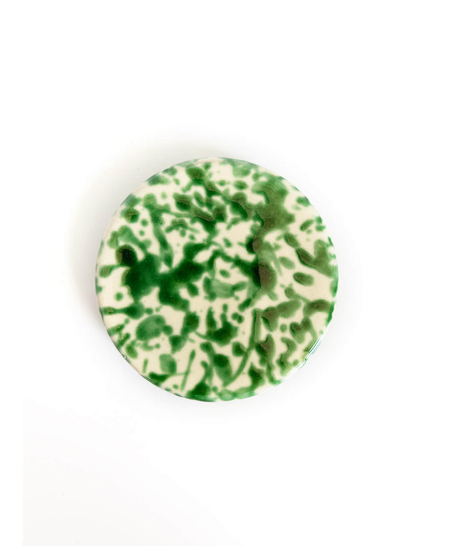 Jar with lid in glazed ceramic, marble effect