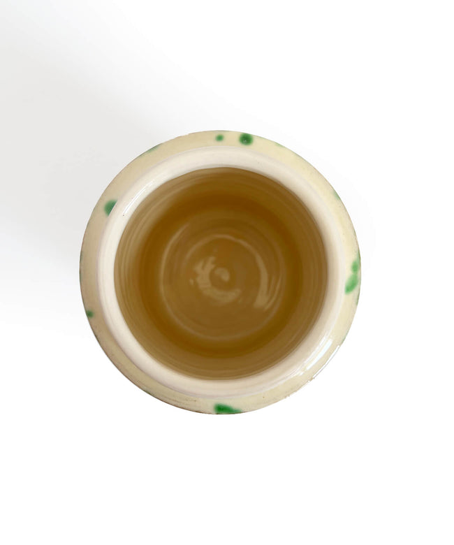 Jar with lid in glazed ceramic, marble effect